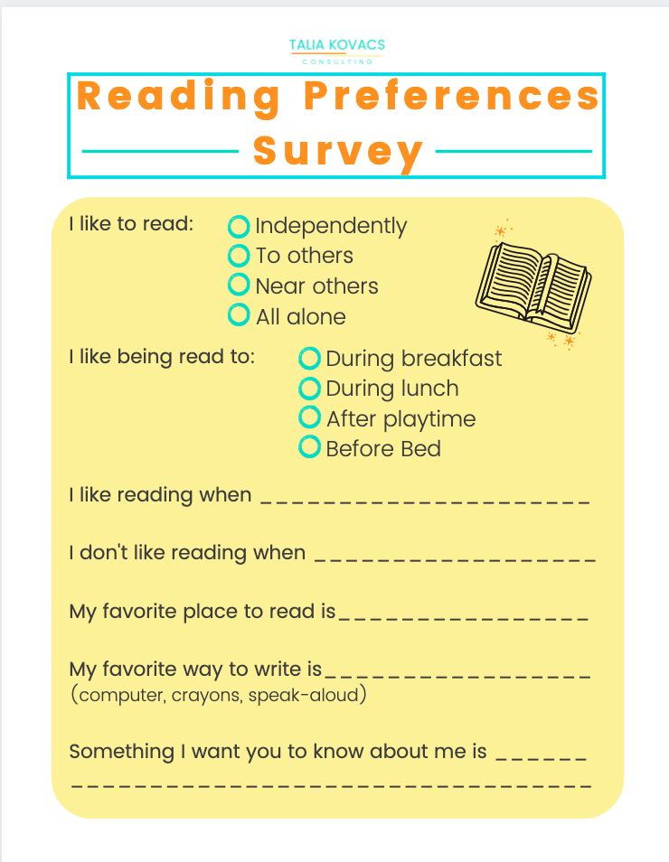Talia Kovacs Reading Preferences Survey